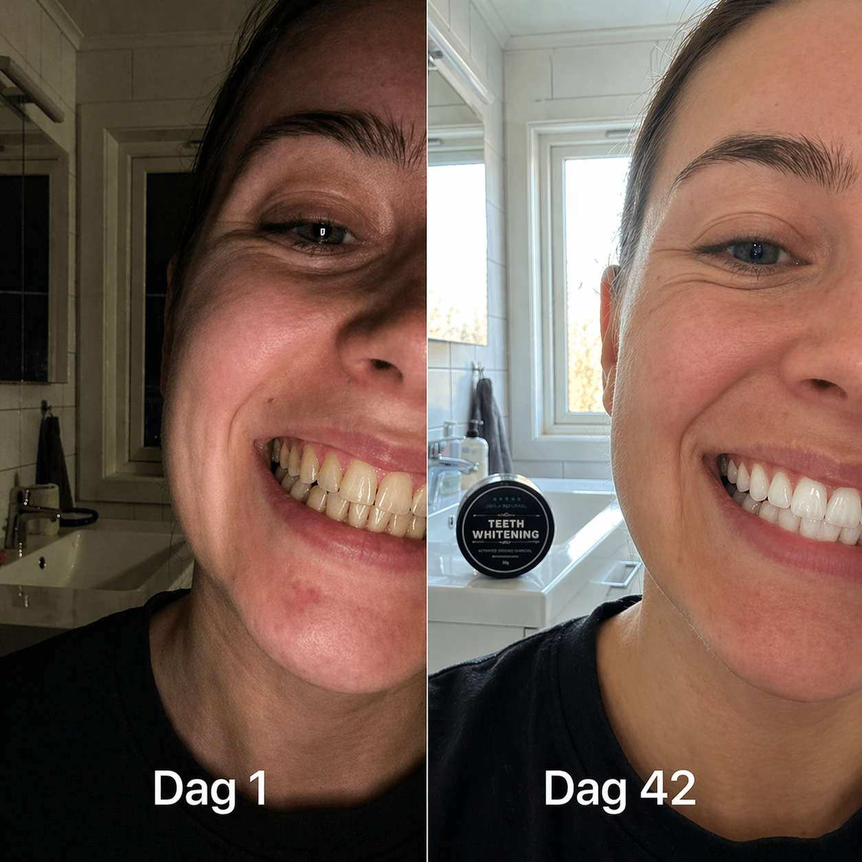 Naturligt tandblekningspuder